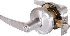 Stanley - Grade 2 Entrance Lever Lockset - 2-3/4" Back Set, Key In Lever Cylinder, Brass Alloy, Satin Chrome Finish - Benchmark Tooling