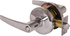 Stanley - Grade 2 Entrance Lever Lockset - 2-3/4" Back Set, Key In Lever Cylinder, Brass Alloy, Bright Chrome Finish - Benchmark Tooling