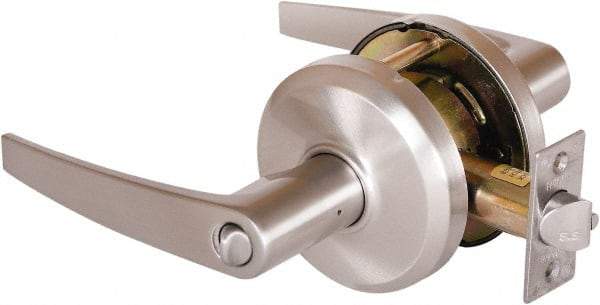 Stanley - Grade 2 Entrance Lever Lockset - 2-3/4" Back Set, Key In Lever Cylinder, Brass Alloy, Nickel Finish - Benchmark Tooling