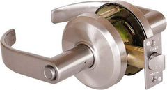 Stanley - Grade 2 Privacy Lever Lockset - 2-3/4" Back Set, Keyless Cylinder, Brass Alloy, Nickel Finish - Benchmark Tooling