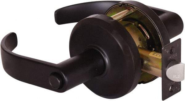 Stanley - Grade 2 Privacy Lever Lockset - 2-3/4" Back Set, Keyless Cylinder, Brass Alloy, Oil Rubbed Bronze Finish - Benchmark Tooling