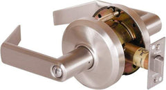 Stanley - Grade 2 Privacy Lever Lockset - 2-3/4" Back Set, Keyless Cylinder, Brass Alloy, Nickel Finish - Benchmark Tooling