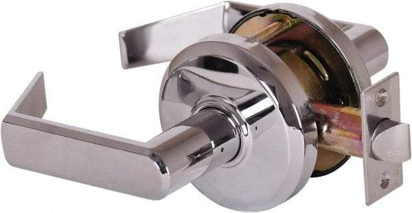 Stanley - Grade 2 Passage Lever Lockset - 2-3/4" Back Set, Keyless Cylinder, Brass Alloy, Bright Chrome Finish - Benchmark Tooling