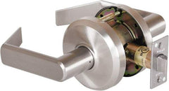 Stanley - Grade 2 Passage Lever Lockset - 2-3/4" Back Set, Keyless Cylinder, Brass Alloy, Nickel Finish - Benchmark Tooling