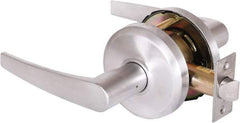 Stanley - Grade 2 Passage Lever Lockset - 2-3/4" Back Set, Keyless Cylinder, Brass Alloy, Satin Chrome Finish - Benchmark Tooling