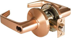 Best - Grade 1 Entrance Lever Lockset - 2-3/4" Back Set, Key In Lever Cylinder, Brass Alloy, Satin Bronze Finish - Benchmark Tooling