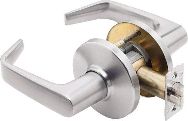 Best - Grade 1 Entrance Lever Lockset - 2-3/4" Back Set, Key In Lever Cylinder, Brass Alloy, Satin Chrome Finish - Benchmark Tooling