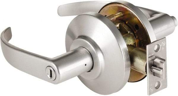 Best - Grade 2 Passage Lever Lockset - 2-3/4" Back Set, Keyless Cylinder, Brass Alloy, Satin Chrome Finish - Benchmark Tooling