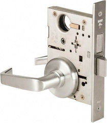 Best - Grade 1 Privacy Lever Lockset - 2-3/4" Back Set, Keyless Cylinder, Brass Alloy, Satin Chrome Finish - Benchmark Tooling