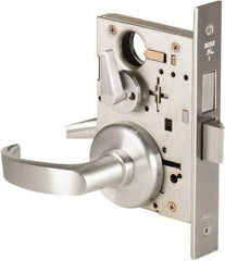 Best - Grade 1 Privacy Lever Lockset - 2-3/4" Back Set, Keyless Cylinder, Brass Alloy, Satin Chrome Finish - Benchmark Tooling