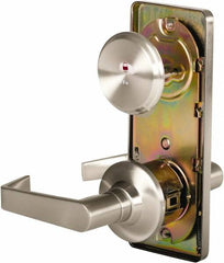 Stanley - Grade 2 Passage Lever Lockset - 2-3/4" Back Set, Keyless Cylinder, Brass Alloy, Nickel Finish - Benchmark Tooling