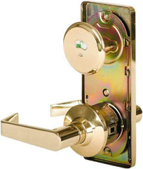 Stanley - Grade 2 Passage Lever Lockset - 2-3/4" Back Set, Keyless Cylinder, Brass Alloy, Bright Brass Finish - Benchmark Tooling