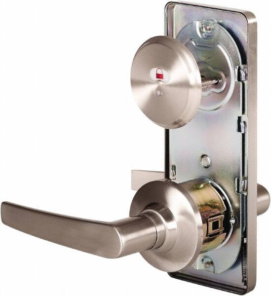 Stanley - Grade 2 Passage Lever Lockset - 2-3/4" Back Set, Keyless Cylinder, Brass Alloy, Nickel Finish - Benchmark Tooling