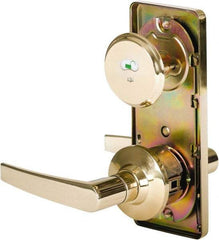 Stanley - Grade 2 Passage Lever Lockset - 2-3/4" Back Set, Keyless Cylinder, Brass Alloy, Bright Brass Finish - Benchmark Tooling