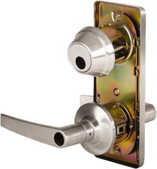 Stanley - Grade 2 Entry Lever Lockset - 2-3/4" Back Set, Key In Lever Cylinder, Brass Alloy, Satin Chrome Finish - Benchmark Tooling