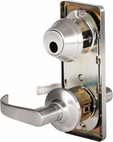 Stanley - Grade 2 Passage Lever Lockset - 2-3/4" Back Set, Keyless Cylinder, Brass Alloy, Satin Chrome Finish - Benchmark Tooling