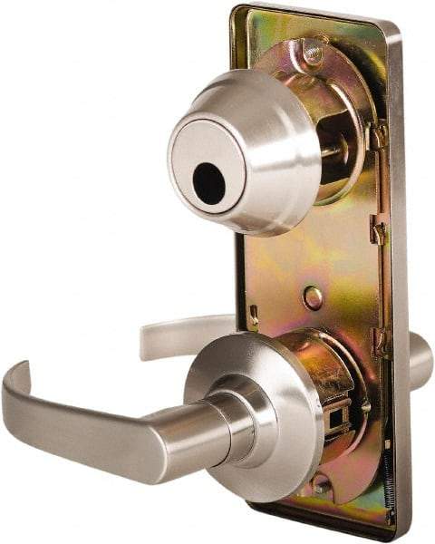 Stanley - Grade 2 Passage Lever Lockset - 2-3/4" Back Set, Keyless Cylinder, Brass Alloy, Nickel Finish - Benchmark Tooling