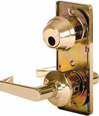 Stanley - Grade 2 Passage Lever Lockset - 2-3/4" Back Set, Keyless Cylinder, Brass Alloy, Bright Brass Finish - Benchmark Tooling