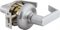 Stanley - Grade 1 Passage Lever Lockset - 2-3/4" Back Set, Keyless Cylinder, Brass Alloy, Satin Chrome Finish - Benchmark Tooling