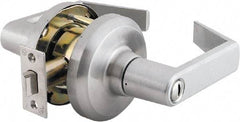 Stanley - Grade 1 Privacy Lever Lockset - 2-3/4" Back Set, Keyless Cylinder, Brass Alloy, Satin Chrome Finish - Benchmark Tooling