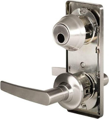 Stanley - Grade 2 Passage Lever Lockset - 2-3/4" Back Set, Keyless Cylinder, Brass Alloy, Nickel Finish - Benchmark Tooling