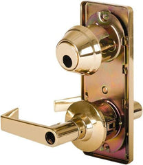 Stanley - Grade 2 Entry Lever Lockset - 2-3/4" Back Set, Key In Lever Cylinder, Brass Alloy, Bright Brass Finish - Benchmark Tooling