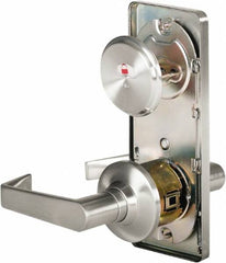 Stanley - Grade 2 Passage Lever Lockset - 2-3/4" Back Set, Keyless Cylinder, Brass Alloy, Satin Chrome Finish - Benchmark Tooling