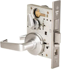 Stanley - Grade 1 All Purpose Lever Lockset - 2-3/4" Back Set, Best SFIC Cylinder, Brass Alloy, Satin Chrome Finish - Benchmark Tooling