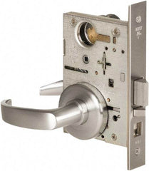 Stanley - Grade 1 Storeroom Lever Lockset - 2-3/4" Back Set, Best SFIC Cylinder, Brass Alloy, Satin Chrome Finish - Benchmark Tooling