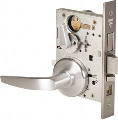 Stanley - Grade 1 Office Lever Lockset - 2-3/4" Back Set, Best SFIC Cylinder, Brass Alloy, Satin Chrome Finish - Benchmark Tooling