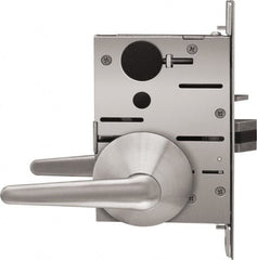 Stanley - Grade 1 Passage Lever Lockset - 2-3/4" Back Set, Best SFIC Cylinder, Brass Alloy, Satin Stainless Steel Finish - Benchmark Tooling