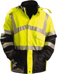 OccuNomix - Size S Cold Weather Parka - High Visbility Yellow, Polyester, Zipper Closure - Benchmark Tooling