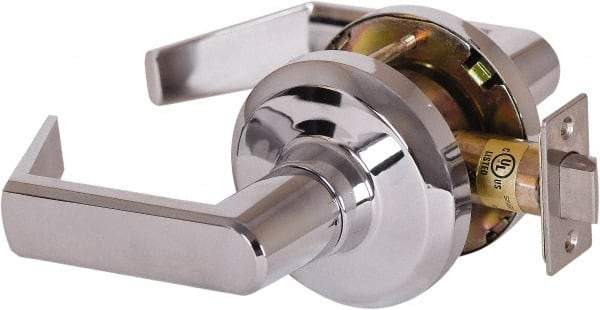 Stanley - Grade 1 Passage Lever Lockset - 2-3/4" Back Set, Keyless Cylinder, Brass Alloy, Bright Chrome Finish - Benchmark Tooling