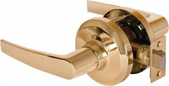 Stanley - Grade 1 Passage Lever Lockset - 2-3/4" Back Set, Keyless Cylinder, Brass Alloy, Bright Brass Finish - Benchmark Tooling