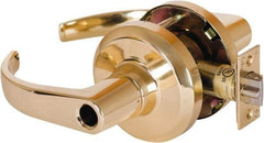 Stanley - Grade 1 Entrance Lever Lockset - 2-3/4" Back Set, Key In Lever Cylinder, Brass Alloy, Bright Brass Finish - Benchmark Tooling