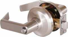 Stanley - Grade 1 Privacy Lever Lockset - 2-3/4" Back Set, Keyless Cylinder, Brass Alloy, Satin Nickel Finish - Benchmark Tooling