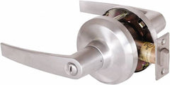 Stanley - Grade 1 Privacy Lever Lockset - 2-3/4" Back Set, Keyless Cylinder, Brass Alloy, Satin Chrome Finish - Benchmark Tooling