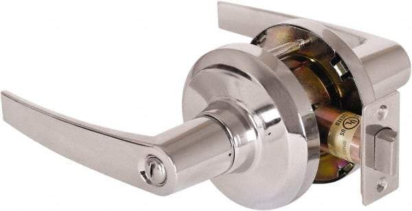 Stanley - Grade 1 Privacy Lever Lockset - 2-3/4" Back Set, Keyless Cylinder, Brass Alloy, Bright Chrome Finish - Benchmark Tooling