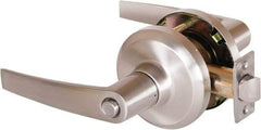 Stanley - Grade 1 Privacy Lever Lockset - 2-3/4" Back Set, Keyless Cylinder, Brass Alloy, Satin Nickel Finish - Benchmark Tooling