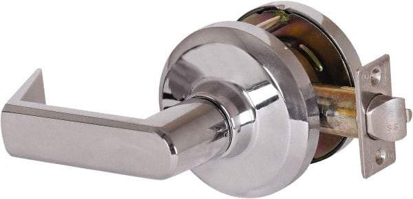 Stanley - Grade 1 Communicating Lever Lockset - 2-3/4" Back Set, Key In Lever Cylinder, Brass Alloy, Bright Chrome Finish - Benchmark Tooling