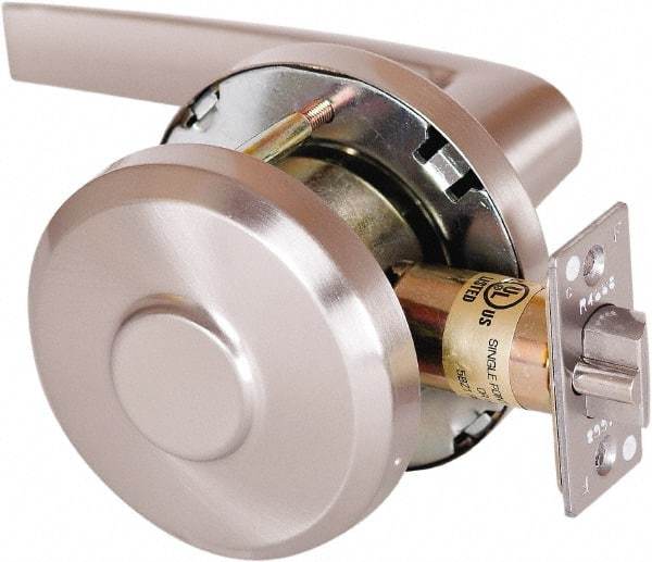 Stanley - Grade 1 Communicating Lever Lockset - 2-3/4" Back Set, Key In Lever Cylinder, Brass Alloy, Satin Nickel Finish - Benchmark Tooling