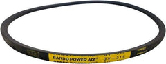 Bando - Section 3V, 3/8" Wide, 50" Outside Length, V-Belt - Rubber Compound, Black, Narrow, No. 3V500 - Benchmark Tooling