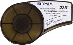 Brady - 0.235" Wide, White Heat Shrinkable Polyolefin Heat Shrink Tubing - For BMP21 Plus Portable Label Printer - Benchmark Tooling