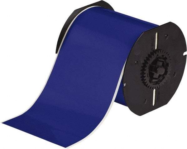 Brady - 4" Wide x 1,200" Long, Blue Vinyl Tape - For BBP30 Label Printer, BBP33 Label Printer, BBP35 Multicolor Sign & Label Printer, BBP37 Color & Cut Sign & Label Printer, BradyPrinter S3100, BBP31 Sign & Label Printer - Benchmark Tooling