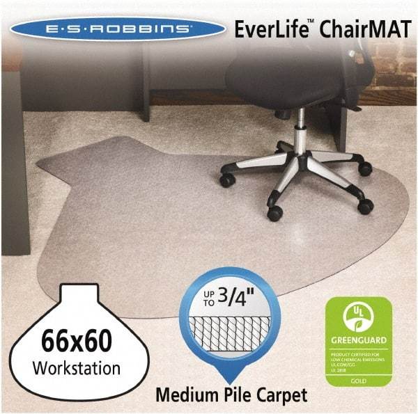 ES Robbins - 60" Long x 66" Wide, Chair Mat - Workstation, Straight Edge Style - Benchmark Tooling