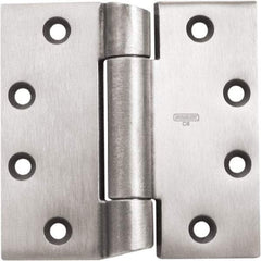 Stanley - 4-1/2" Long x 4-1/2" Wide 304 Stainless Steel Full Mortise Hinge - Prime Coat Gray Finish, 3 Knuckles, 8 Holes - Benchmark Tooling