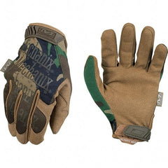 Mechanix Wear - Size M Work Gloves - For Mechanic's & Lifting, Uncoated, Hook & Loop Cuff, Full Fingered, Camouflage, Paired - Benchmark Tooling