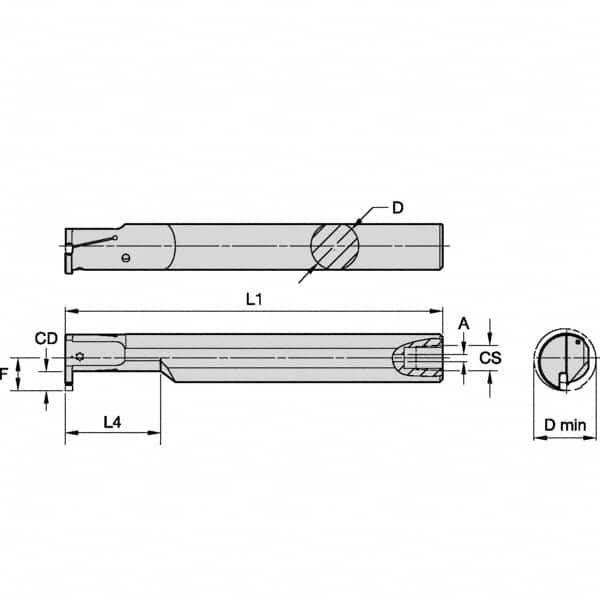 Kennametal - 20mm Min Bore Diam, 150mm OAL, 16mm Shank Diam, A-EVE Indexable Boring Bar - 32mm Max Bore Depth, EG0200M02P02 Insert - Benchmark Tooling