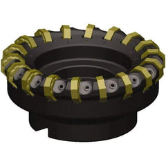 Kennametal - 6" Cut Diam, 2" Arbor Hole, 5.5mm Max Depth of Cut, 46.5° Indexable Chamfer & Angle Face Mill - 22 Inserts, ON.X080608.. Insert, Right Hand Cut, 22 Flutes, Series MILL 16 - Benchmark Tooling