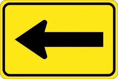 NMC - "Left Arrow", 30" Wide x 30" High, Aluminum Traffic Control Signs - 0.08" Thick, Black on Yellow, High Intensity Reflectivity, Diamond, Post Mount - Benchmark Tooling